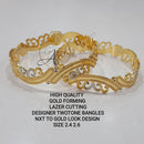 FS Collection Two Tone Gold Plated Bangles Set