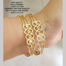FS Collection Two Tone Gold Plated Bangles Set