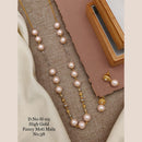 FS Collection Gold Plated Moti Mala Necklace Set