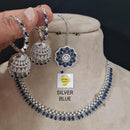 FS Collection AD Stone Silver Plated Choker Necklace Set