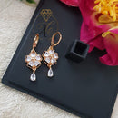 FS Collection Rose Gold Plated Ad Stone Dangler Earrings