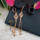FS Collection Rose Gold Plated Ad Stone Dangler Earrings