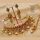 FS Collection Copper Kundan Stone Choker Necklace Set