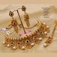 FS Collection Copper Kundan Stone Choker Necklace Set