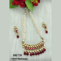 FS Collection Kundan Stone Gold Plated Choker Necklace Set