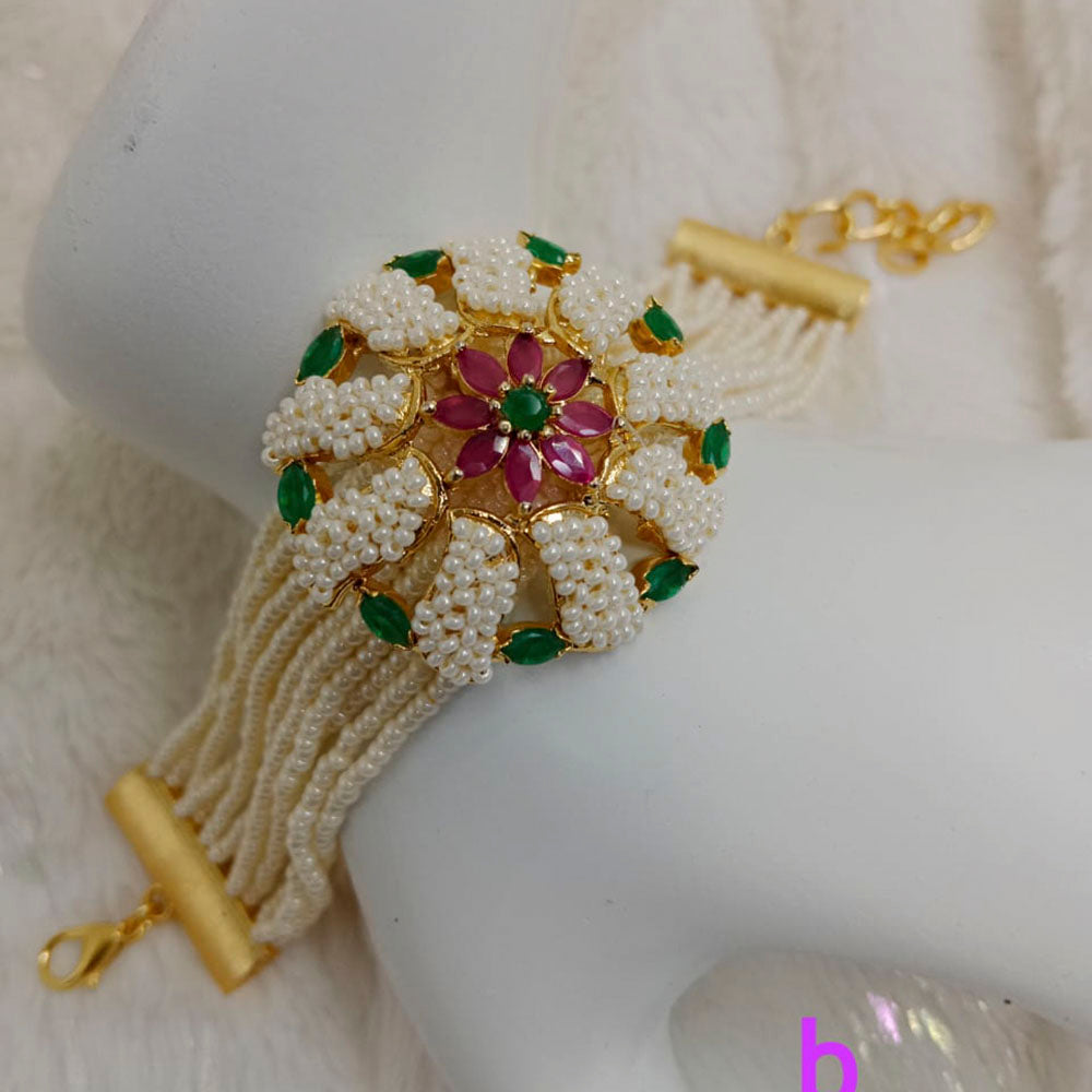 FS Collection Ad Stone Gold Plated Bracelet