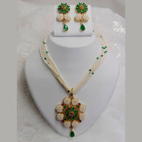FS Collection Ad Stone Gold Plated Necklace Set