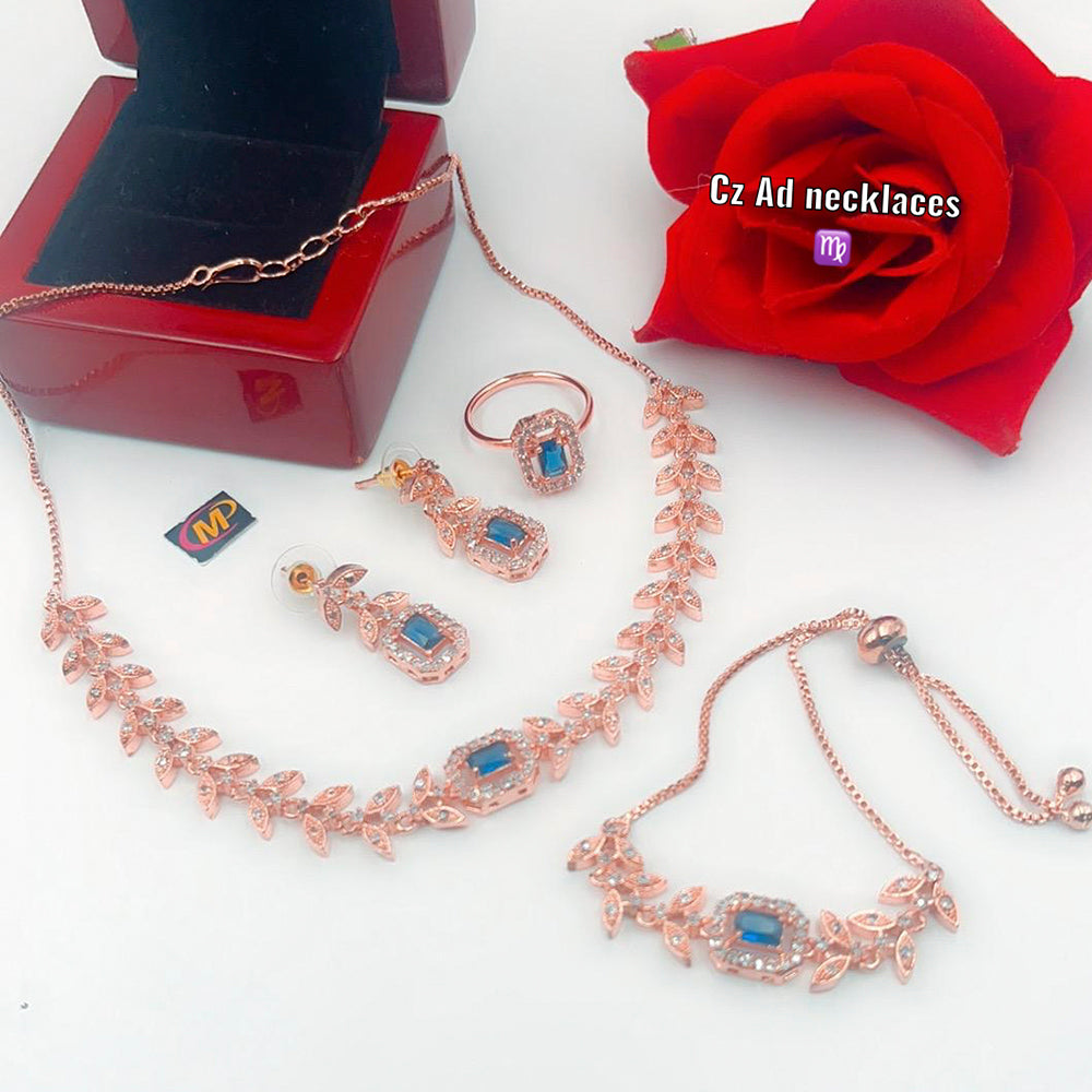 FS Collection Rose Gold Plated Jewellery Combo