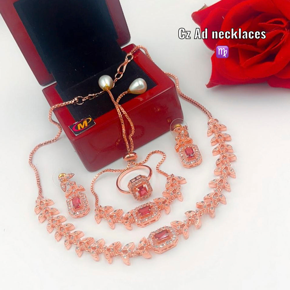 FS Collection Rose Gold Plated Jewellery Combo