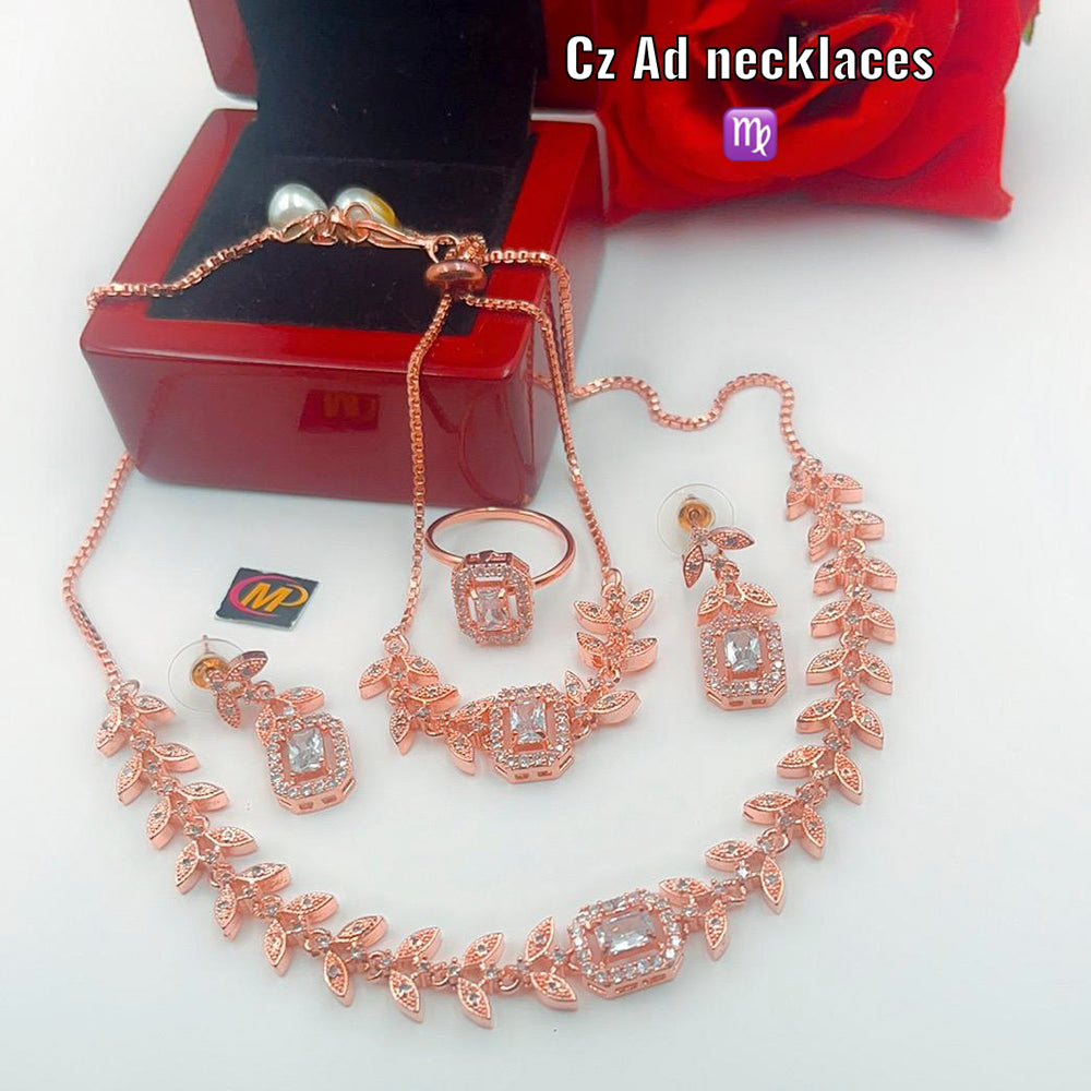 FS Collection Rose Gold Plated Jewellery Combo