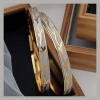 FS Collection Gold Plated CNC Bangles Set