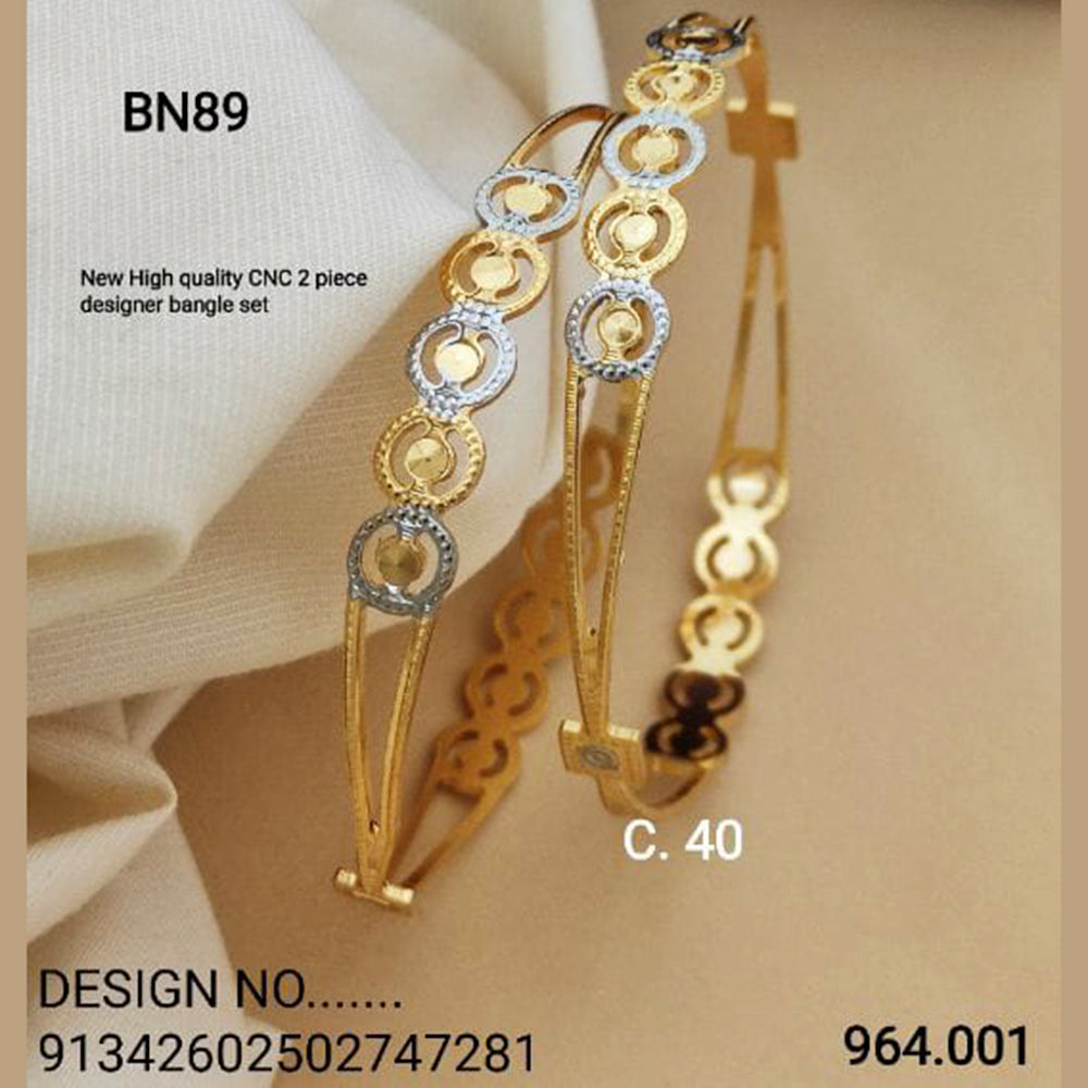 FS Collection Gold Plated CNC Bangles Set