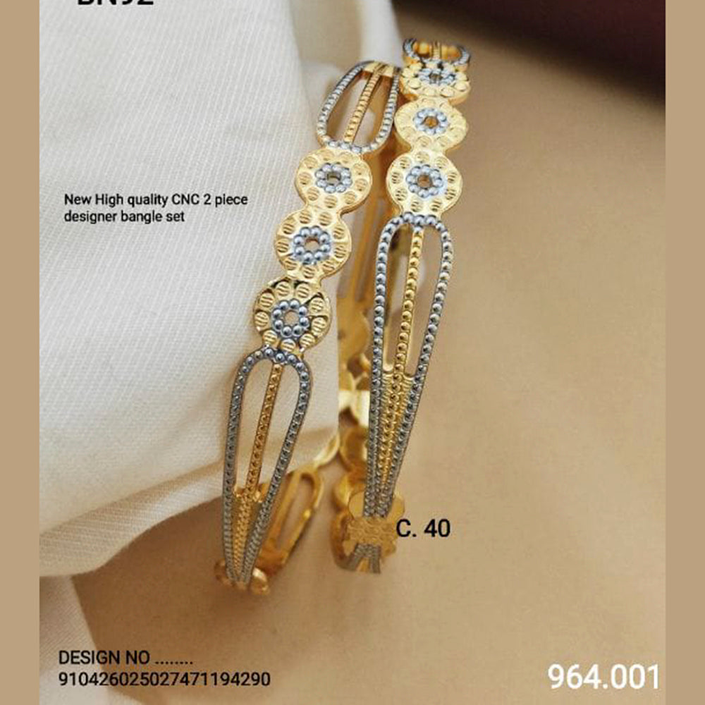FS Collection Gold Plated CNC Bangles Set