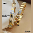 FS Collection Gold Plated CNC Bangles Set