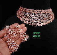 FS Collection AD Stone Choker Necklace Set
