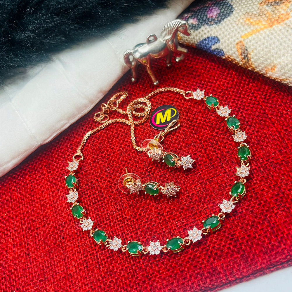 FS Collection Rose Gold Plated Austrian Stone Necklace Set