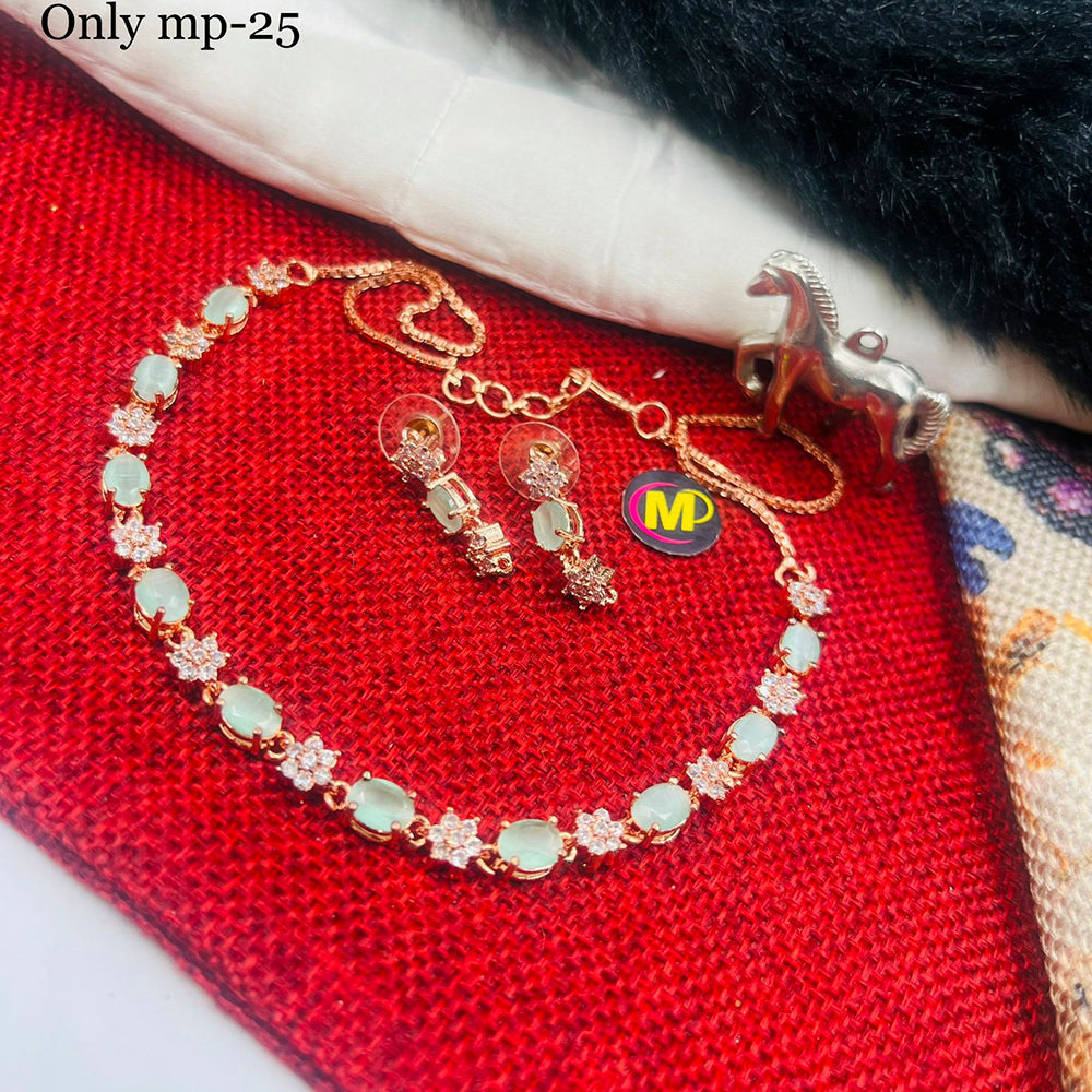 FS Collection Rose Gold Plated Austrian Stone Necklace Set