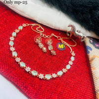 FS Collection Rose Gold Plated Austrian Stone Necklace Set