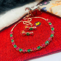 FS Collection Gold Plated Crystal Stone Necklace Set