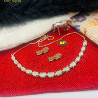 FS Collection Gold Plated Crystal Stone Necklace Set