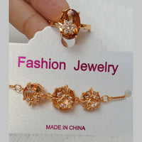FS Collection Gold Plated Bracelet & Ring Combo