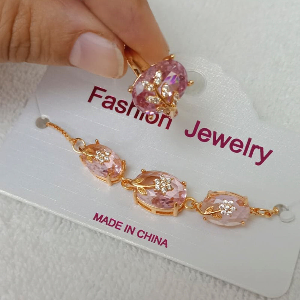 FS Collection Gold Plated Bracelet & Ring Combo