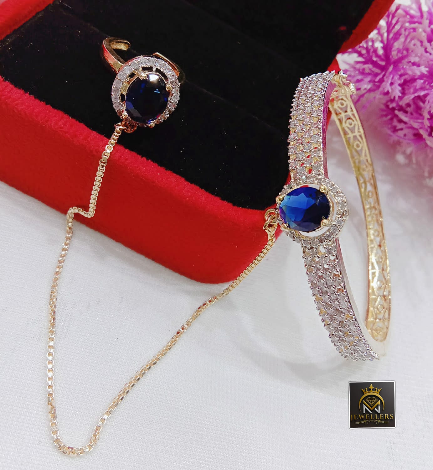 FS Collection  AD Stone Chain Hand Panja