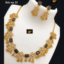 FS Collection Kundan Stone Gold Plated Choker Necklace Set