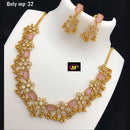 FS Collection Kundan Stone Gold Plated Choker Necklace Set