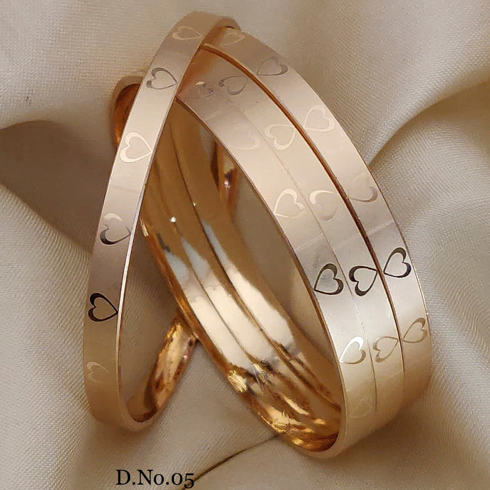 FS Collection Rose Plated Bangles Set