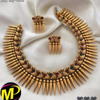 FS Collection Pota Stone Gold Plated Choker Necklace Set