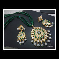 FS Collection Pota Stone Gold Plated Choker Necklace Set