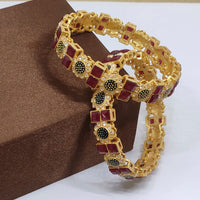 FS Collection Gold Plated Crystal Stone Bangles