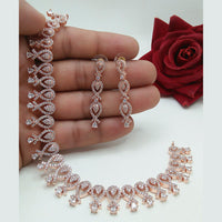 FS Collection Rose Gold Plated AD Stone Choker Necklace