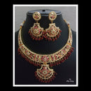 FS Collection Gold Plated Jadau Choker Necklace Set