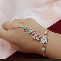 FS Collection Rose Gold Plated AD Stone Hand Harness