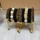 FS Collection Gold Plated Velvet Bangles Set