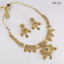 FS Collection Gold Plated Pota Stone Choker Necklace Set
