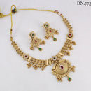 FS Collection Gold Plated Pota Stone Choker Necklace Set