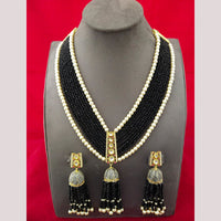 FS Collection Gold Plated Pearl Long Necklace Set