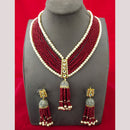 FS Collection Gold Plated Pearl Long Necklace Set