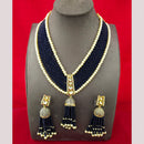FS Collection Gold Plated Pearl Long Necklace Set