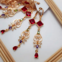 FS Collection Crystal Stone Dangler Earrings