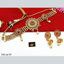 FS Collection Gold Plated Pota Stone Choker Necklace Set