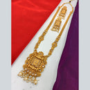 FS Collection Gold Plated Kundan Stone Long Necklace Set