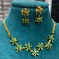 FS Collection Gold Platd Pota Stone Choker Necklace Set