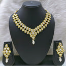 FS Collection Gold Plated Kundan Stone Choker Necklace Set