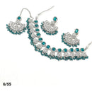 FS Collection Silver Plated Kundan & Crystal Stone Choker Necklace Set