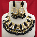 FS Collection Gold Plated Kundan Stone & Beads Choker Necklace Set