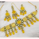 FS Collection Gold Plated Kundan & Crystal Stone Choker Necklace Set